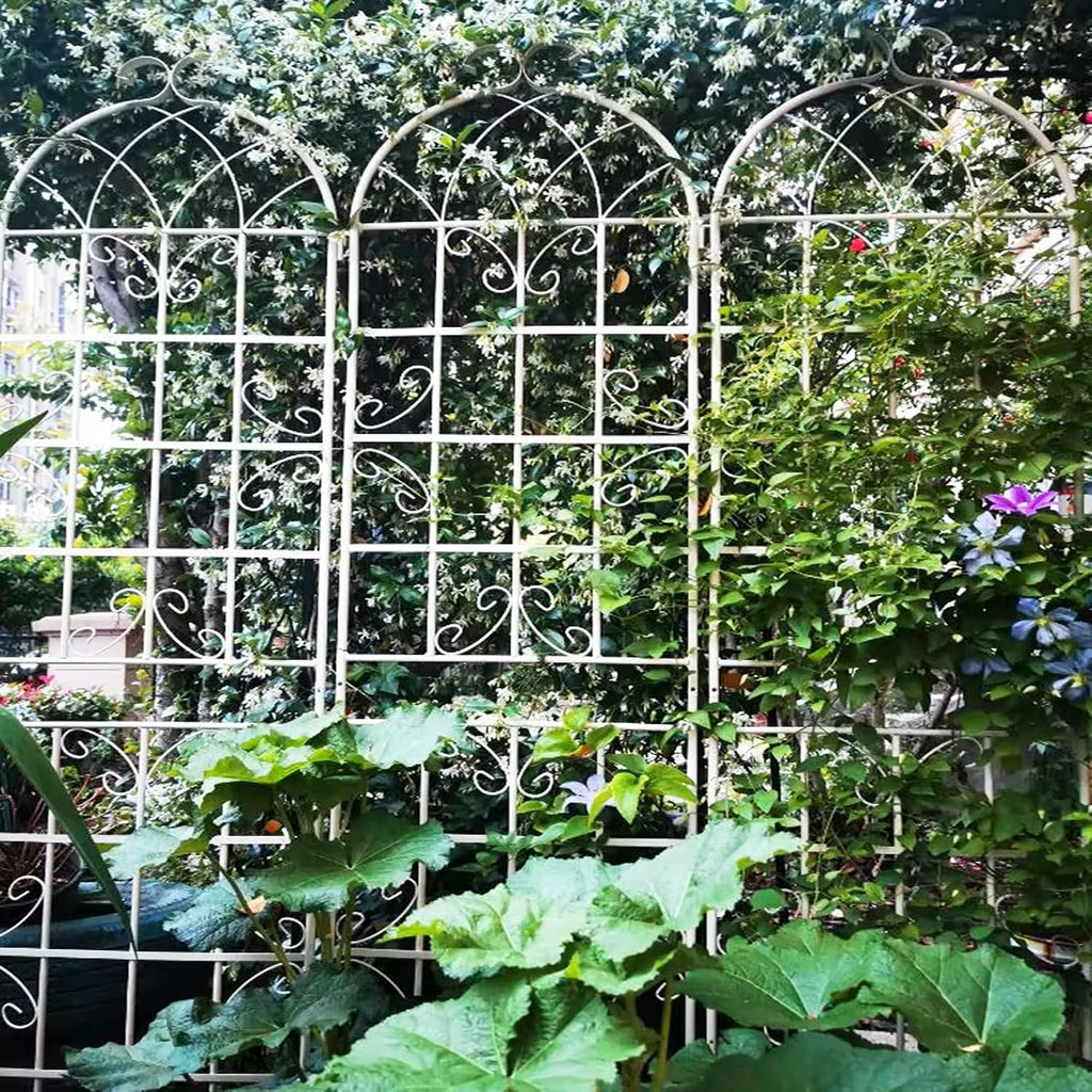 4-Piece Metal Garden Grille 86.7 'x 19.7' Rust Proof Grille (Total Length 182.68 inches) Metal Garden pergola Holiday Decoration Pavilion