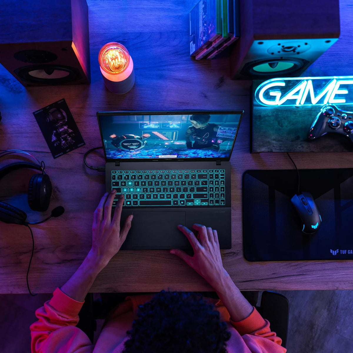 ASUS V16 Gaming Laptop, 16' WUXGA 144Hz Display, Intel Core 7 Processor 240H, NVIDIA GeForce RTX 5060, 32GB Memory, 1TB Storage, Windows 11, Matte Black, V3607VM-DS79