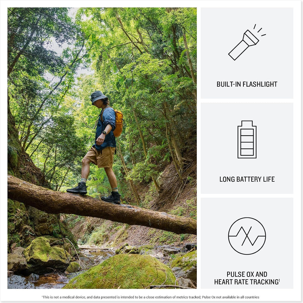 Garmin Instinct 3-45 mm, AMOLED Display, 18 Day Battery, Rugged Outdoor GPS Smartwatch, Built-in Flashlight, Alpine Rush Collection Limited Edition Color, Citrine with Citrine Band Bundle