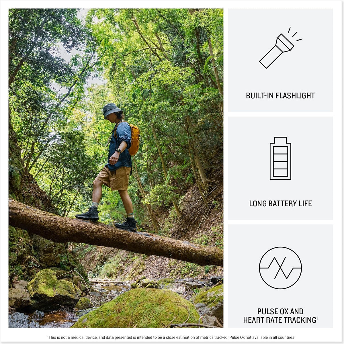 Garmin Instinct 3-45 mm, AMOLED Display, 18 Day Battery, Rugged Outdoor GPS Smartwatch, Built-in Flashlight, Alpine Rush Collection Limited Edition Color, Citrine with Citrine Band Bundle