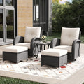 Outdoor Patio Furniture Sets 5 Pieces Wicker Swivel Rocker Chairs with Coffee Table for Backyard Deck