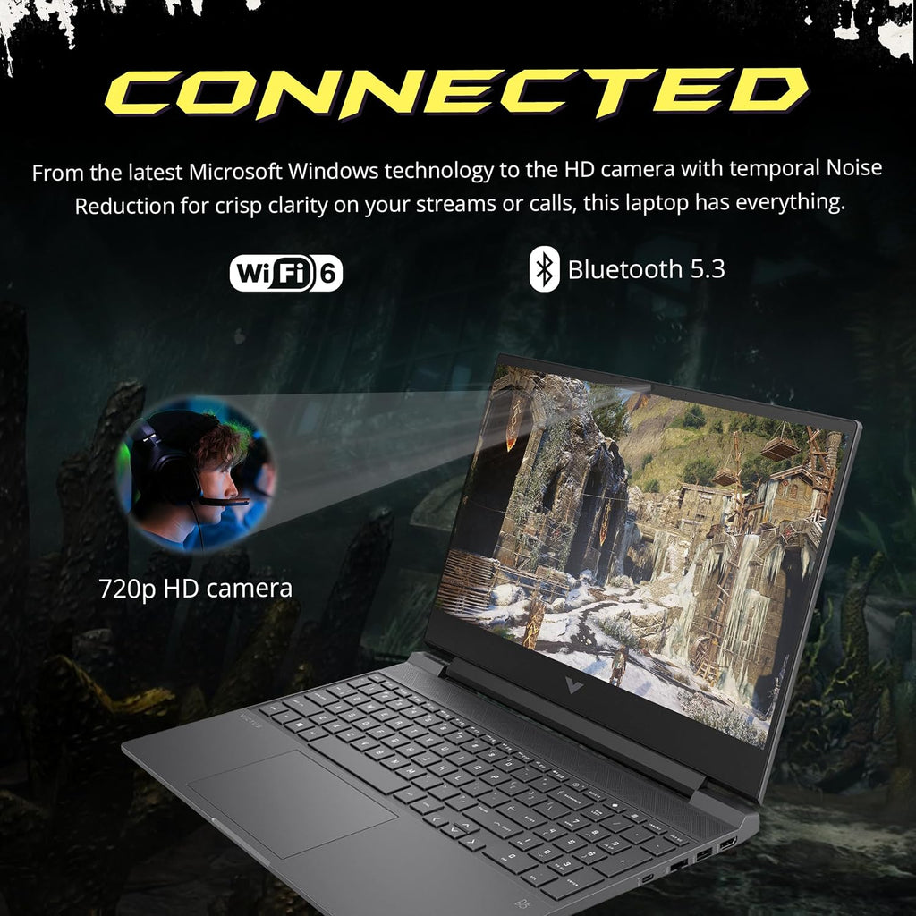 HP Victus 15.6' 144Hz FHD Gaming Laptop, Intel i5-13420H, 32GB RAM, 2TB PCIe SSD, NVIDIA GeForce RTX 4050, Backlit Keyboard, WiFi 6, Webcam, Win 11, Mica Silver, 256GB Docking Station Set