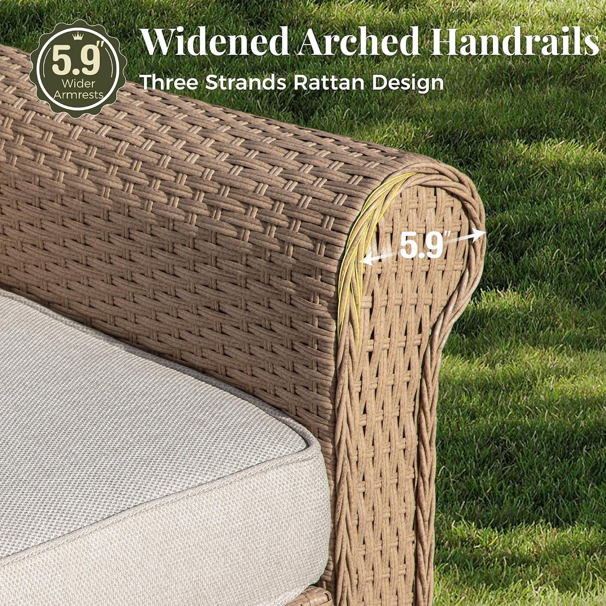 MIXPATIO Patio Furniture Set 2 pcs, Wicker Outdoor Patio Furniture, 2 Single Chairs, Rattan Patio Conversation Set for Backyard Deck, Beige