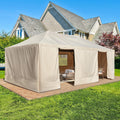 MELLCOM Winter Gazebo Cover for 12×20 Hardtop Gazebo, Accessories for All Seasons, with Mesh Screens and Doors and Windows