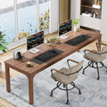 Tribesigns 78.7 Inches Extra Long Computer Desk 2 Person Desk, Double Long Desk, Workstaion for Home Office, Coffee Brown
