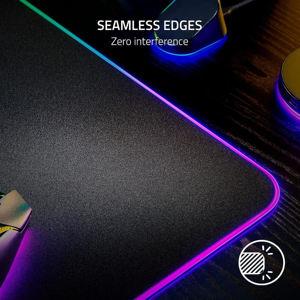 Razer Strider Chroma Hybrid Gaming Mouse Mat with Razer Chroma RGB: Hybrid Soft/Hard Mat - 19 Razer Chroma RGB Lighting Zones - Warp and Water-Resistant - Anti-Slip Base - Seamless Edges XXLarge