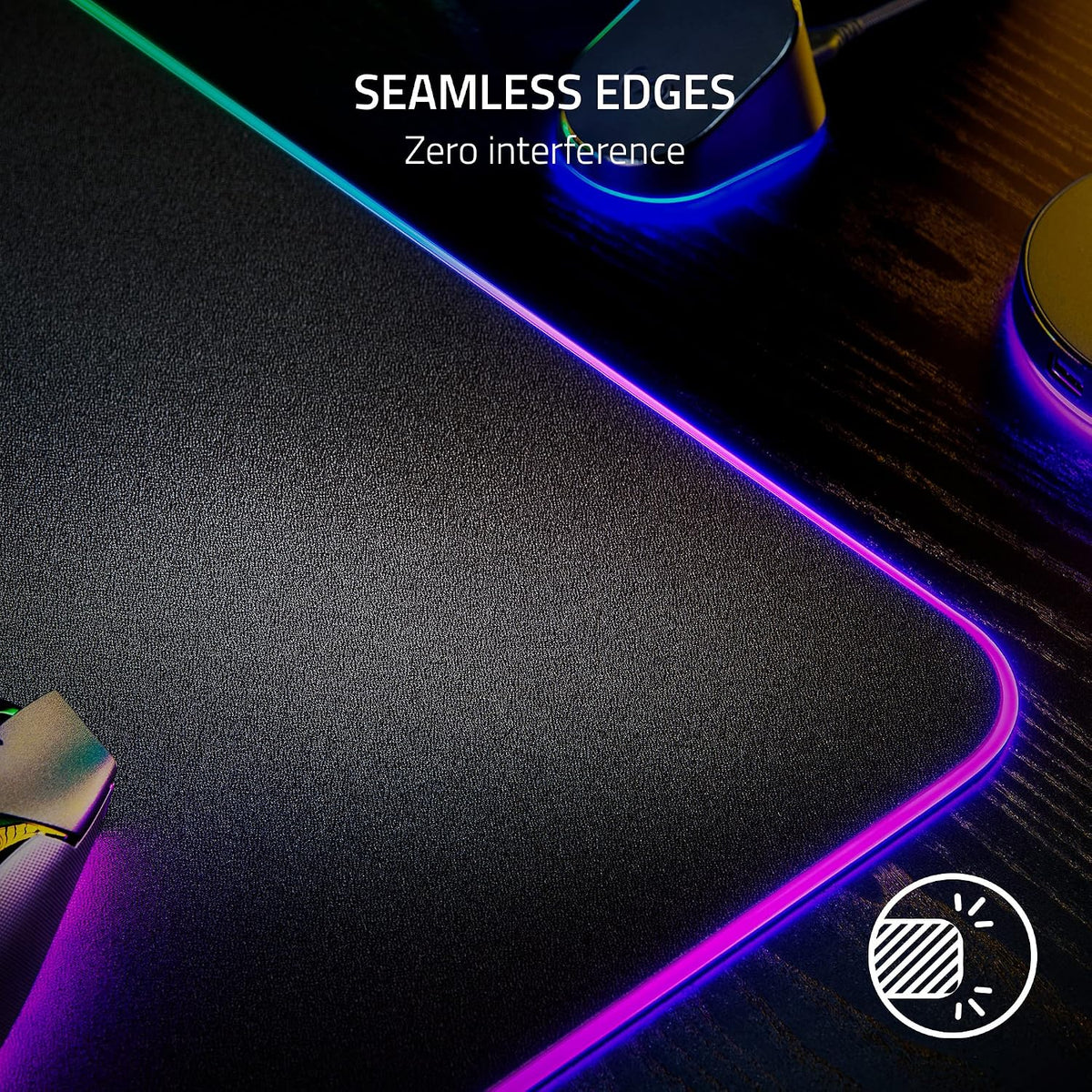 Razer Strider Chroma Hybrid Gaming Mouse Mat with Razer Chroma RGB: Hybrid Soft/Hard Mat - 19 Razer Chroma RGB Lighting Zones - Warp and Water-Resistant - Anti-Slip Base - Seamless Edges XXLarge