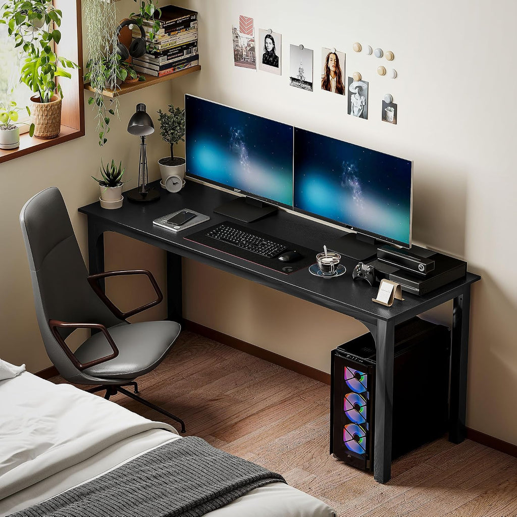 HOMCOM Modern Simple Large Computer Desk, 71' Long Home Office Desk for Two Person, Multi-Purpose Computer Table for Home Office Study, Black