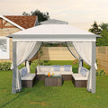 GarveeLife 11'x11 Pop-Up Gazebo, Instant Outdoor Canopy Tent with Mosquito Nettings, Durable Steel Frame, Water, and UV Proof, for Patio, Garden, Courtyard, Party (Grey)