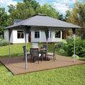 Tangkula 13x13 FT Pop Up Gazebo, UPF50+ Outdoor Sunshade Shelter with Carrying Bag, 8 Stakes, 4 Wind Ropes, Foldable Outdoor Gazebo for Beach Party Event Camping (Gray)