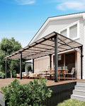 GarveeLife 12 ft x20 ft Upgraded Lean-to Wall-Mounted Gazebo | 6 mm Polycarbonate Roof & Reinforced Aluminum Frame | All-Weather Hardtop Pergola for Patio, Deck, Backyard