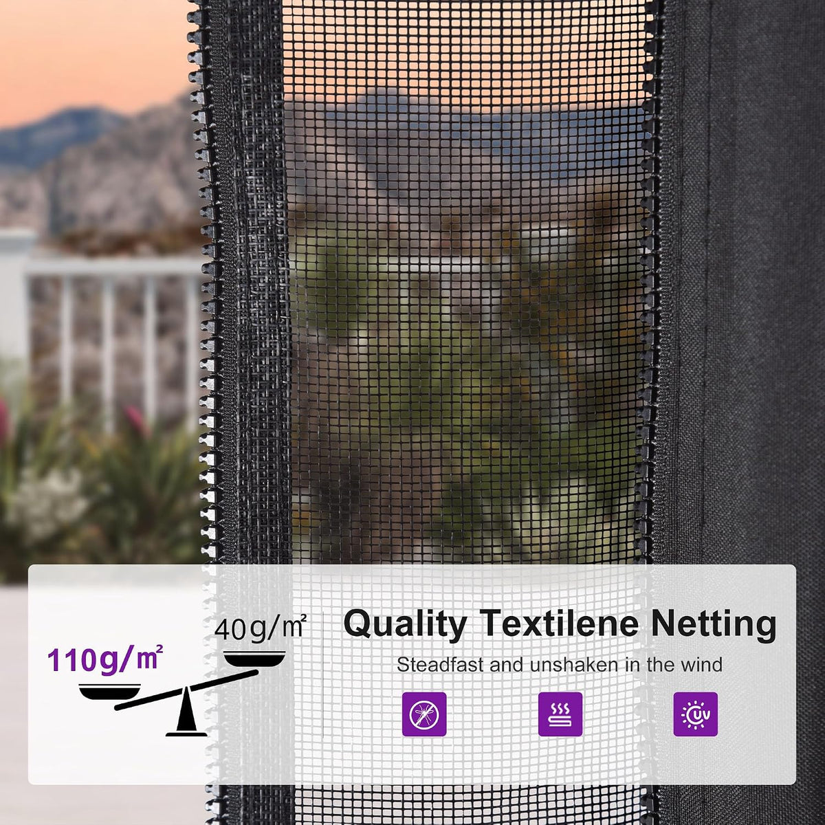 PURPLE LEAF 8' X 10' Hardtop Gazebo Outdoor Wood Grain Aluminum Frame Galvanized Steel Double Roof Gazebos with Netting and Curtains for Patio Deck Backyard Garden