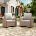 MIXPATIO Patio Furniture Set 2 pcs, Wicker Outdoor Patio Furniture, 2 Single Chairs, Rattan Patio Conversation Set for Backyard Deck, Beige
