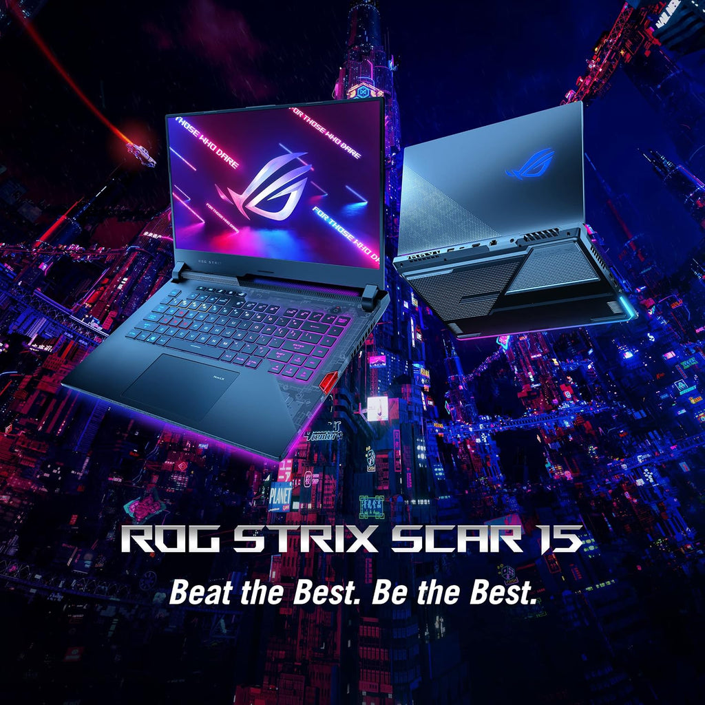 ASUS ROG Strix Scar 15 Gaming Laptop, 15.6' 300Hz IPS Type FHD Display, NVIDIA GeForce RTX 3080, AMD Ryzen 9 5900HX, 16GB DDR4, 1TB SSD, Opti-Mechanical Per-Key RGB Keyboard, Windows 11, G533QS-DS94