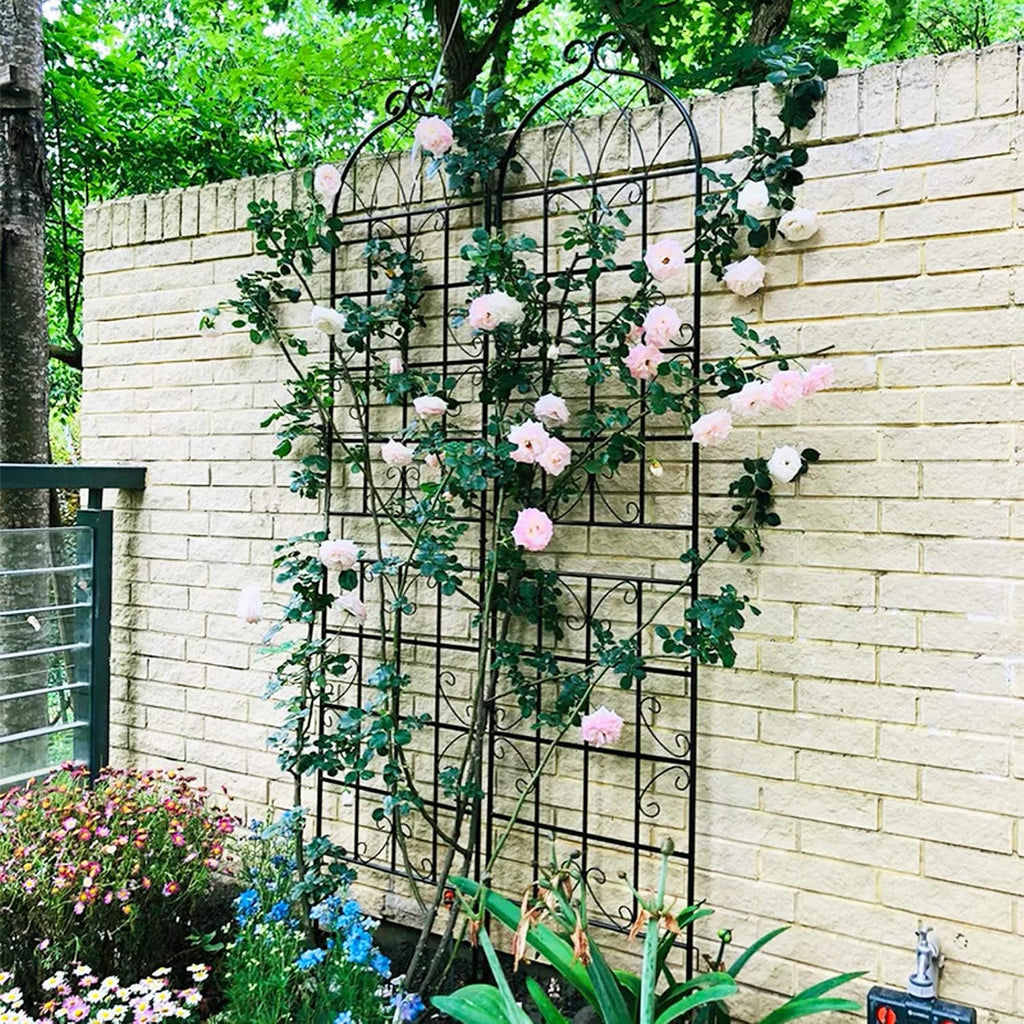 4-Piece Metal Garden Grille 86.7 'x 19.7' Rust Proof Grille (Total Length 182.68 inches) Metal Garden pergola Holiday Decoration Pavilion