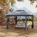 11x11 Pop Up Instant Gazebo Tent for Backyard, With Portable Carrying Bag, Outdoor Canopy Gazebos Waterproof With Mosquito Netting