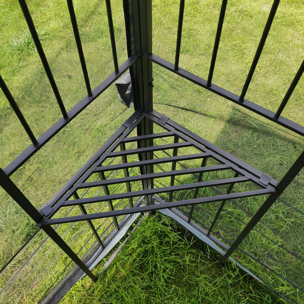 YOPTO 10x10 FT Patio Steel Gazebo,Canopy Tent wiht Ventilated Double Roof and Mosquito Net,(Detachable Mesh Screen On All Sides),Waterproof Garden Pergola for Backyard,Swimming Pool,Gray